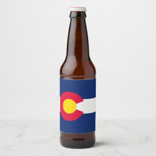 Dynamic Colorado Statlig flagga Graphic on a a Ölflaska Etikett