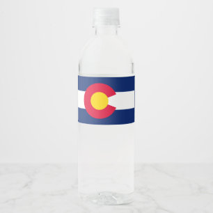 Dynamic Colorado Statlig flagga Graphic on a a Vattenflaskor Etikett