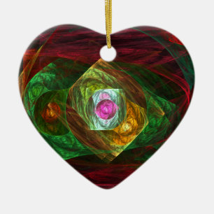 Dynamic Connections Abstrakt Art Heart Ornament