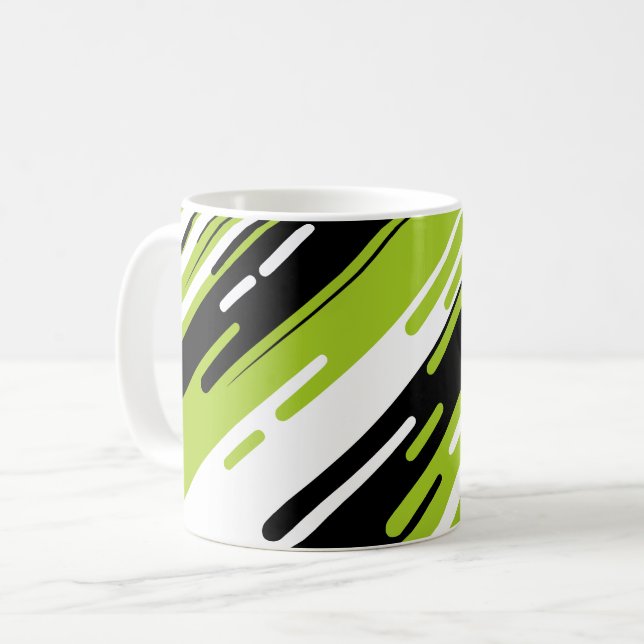 Dynamic Diagonal Striped Abstract Design Kaffemugg (Framsida vänster)