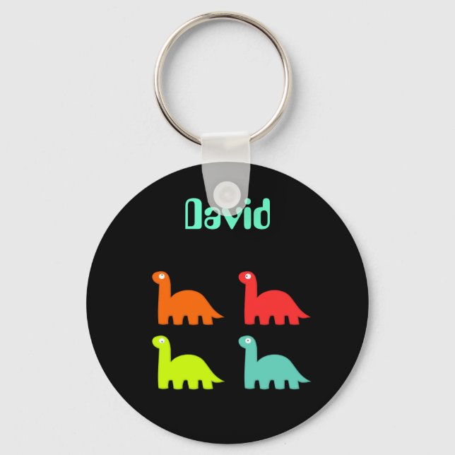 Dynamic Dinos Namn Keychain David Nyckelring (Framsida)