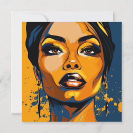 Dynamic Diva: Empowerment Women Pop Art Anteckningskort