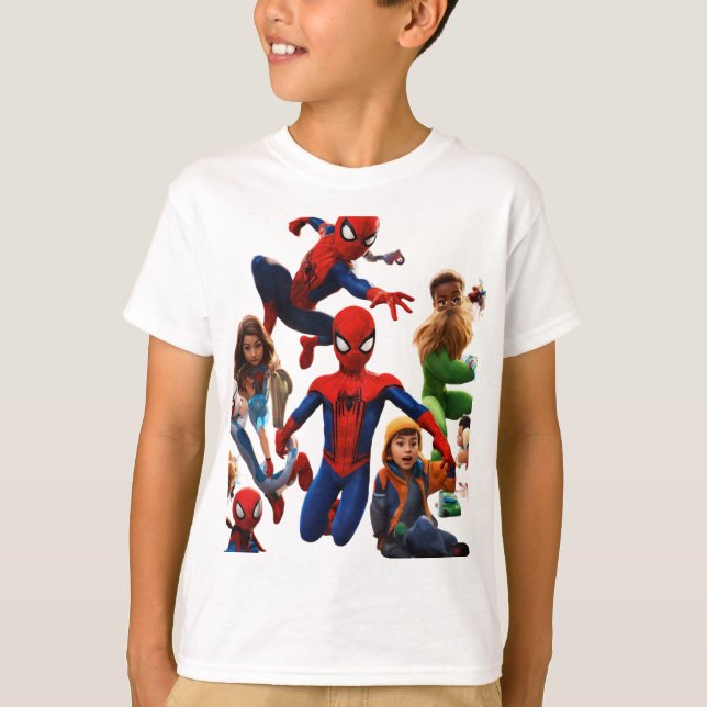 "Dynamic Duo: Spidey & Fantastisk Friend T-Shirt" T Shirt (Framsida)