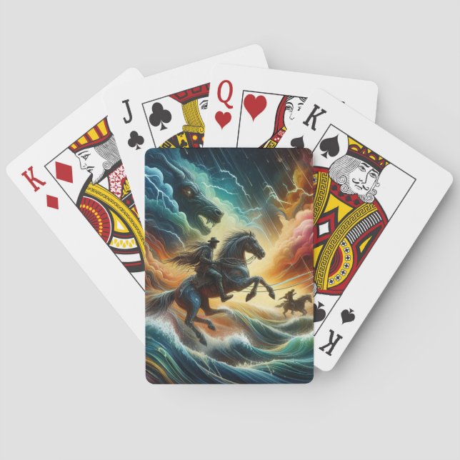 Dynamic Duo: Stormy Horseback Adventure Casinokort (Baksidan)