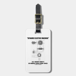 Dynamic Electric Maskin U.S. Patent Nikola Tesla Bagagebricka