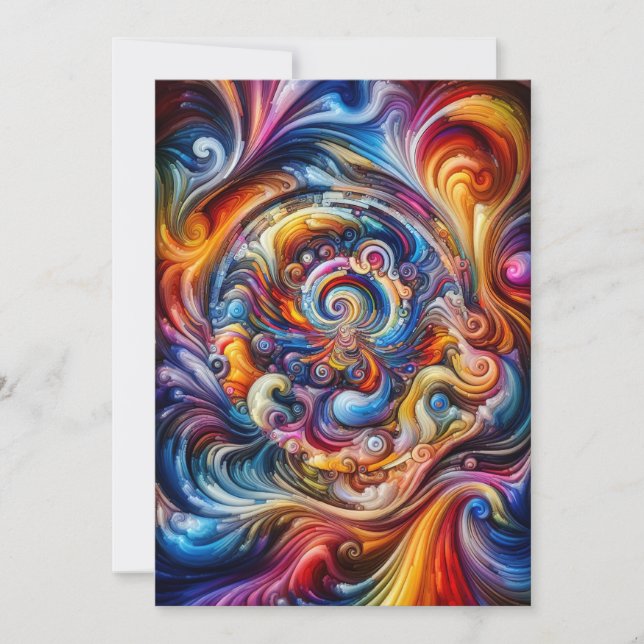 Dynamic Färg Vortex Inbjudningar (Framsida)