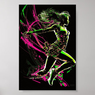 Dynamic Fitness Girl, Female Gym Motivation Poster