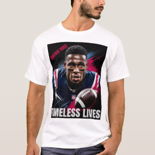 Dynamic Football Player Porträtt Timless Lives t Shirt