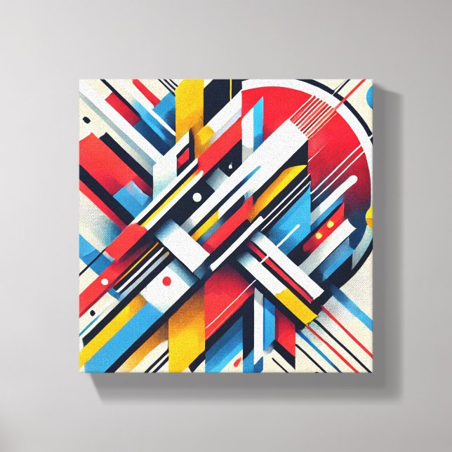 "Dynamic Geometry" Abstrakt Wall Art Canvastryck (Framsida)