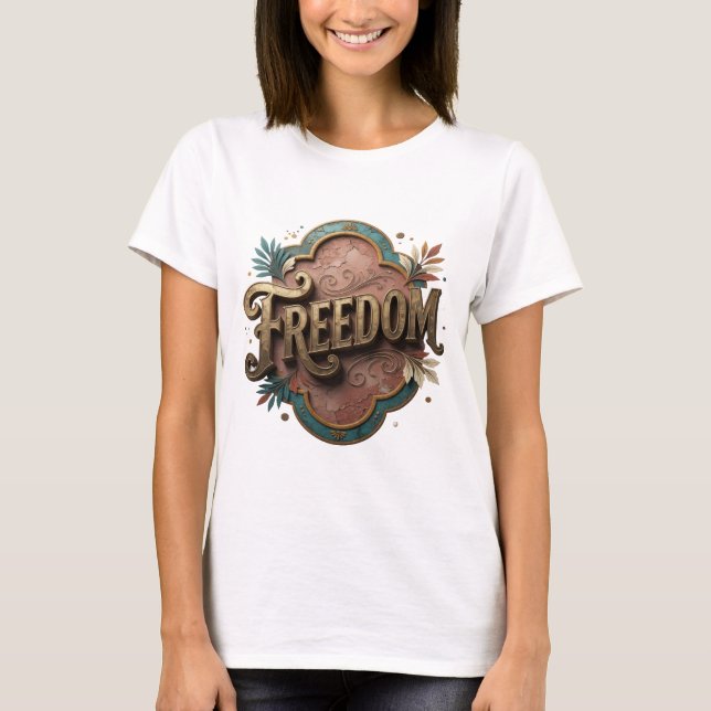 Dynamic Gold FREEDOM Print T Shirt (Framsida)