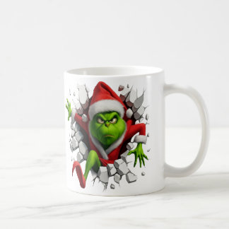 Dynamic Grinch With Festive Design Breaking wall Kaffemugg