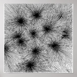 Dynamic Ink Splatter Abstract Coloring Page  Poster