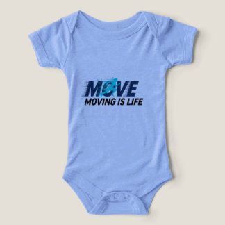 Dynamic logo with runner silhouette and text Move  T Shirt