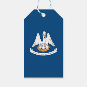 Dynamic Louisiana Statlig flagga Graphic på en Presentetikett