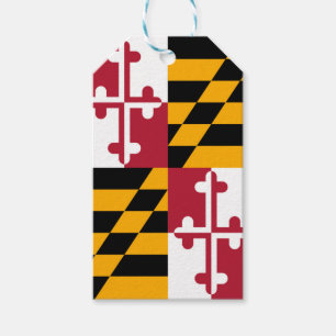 Dynamic Maryland Statlig flagga Graphic on a a Presentetikett