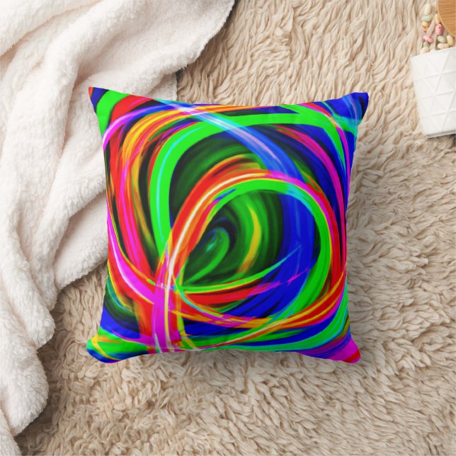 Dynamic Neon Abstrakt Hues Kudde (Filt)