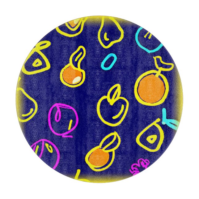 Dynamic Neon Fruits Mönster Design (Framsidan)