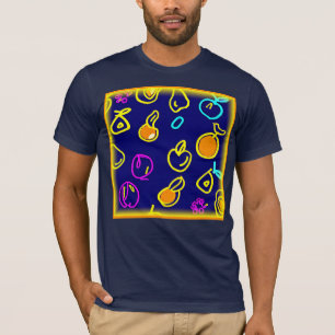 Dynamic Neon Fruits Mönster Design T Shirt