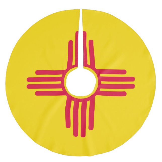 Dynamic New mexico Statlig flagga Graphic på en Julgransmatta Borstad Polyester (Framsidan)