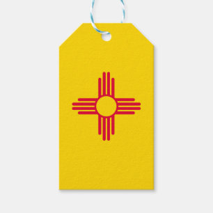 Dynamic New mexico Statlig flagga Graphic på en Presentetikett