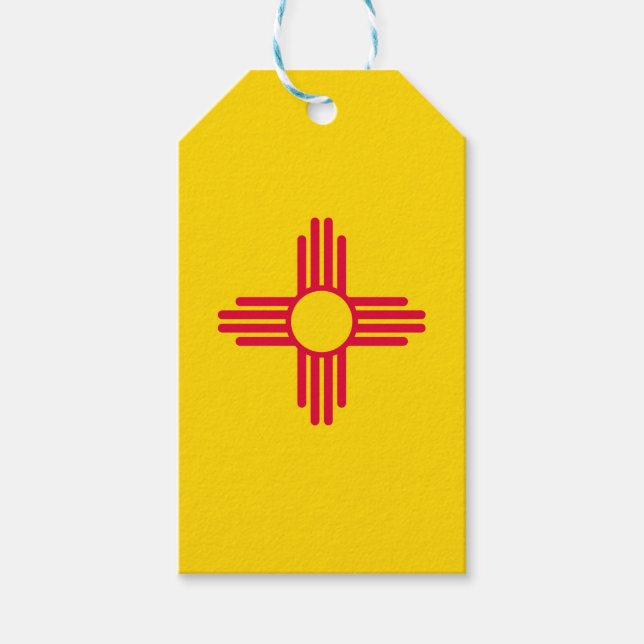 Dynamic New mexico Statlig flagga Graphic på en Presentetikett (Framsidan)
