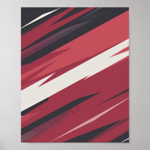 Dynamic Red and Black Abstrakt Streaktions Poster