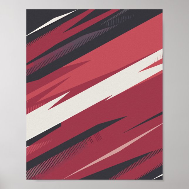 Dynamic Red and Black Abstrakt Streaktions Poster (Framsidan)