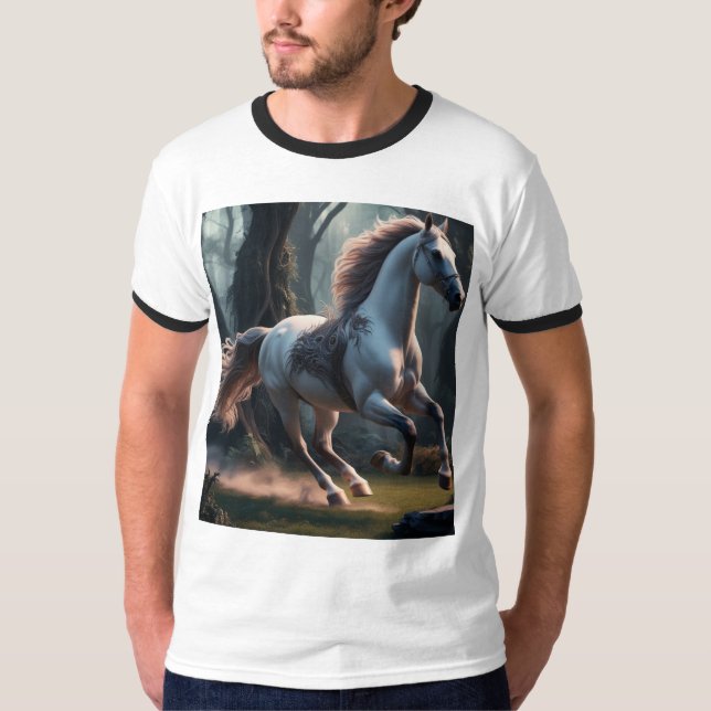 Dynamic Running Horse T-Shirts - Sporty & Snyggt (Framsida)