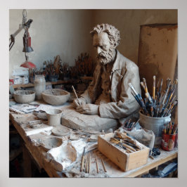 Dynamic Sculptor's Studio - Clay & Verktyg Poster