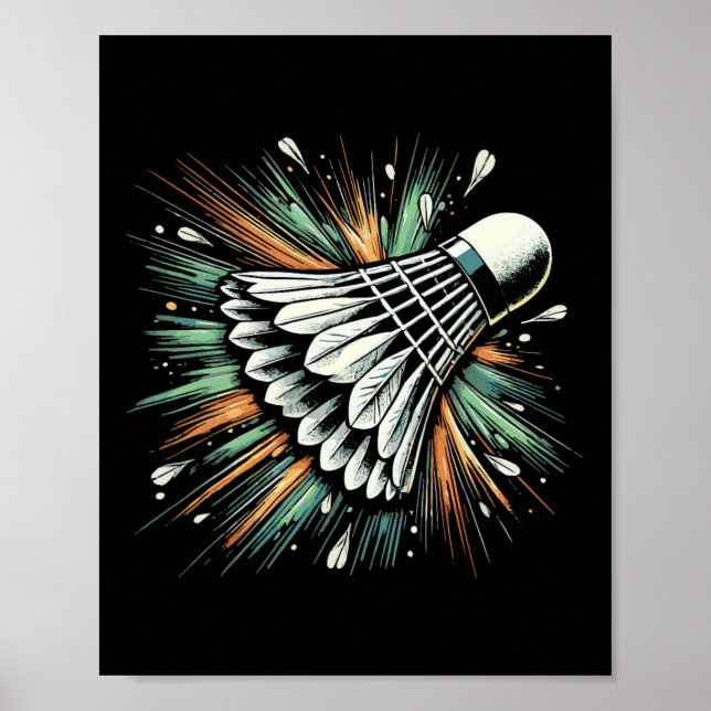 Dynamic Shuttle Burst Badminton Player Poster (Framsidan)