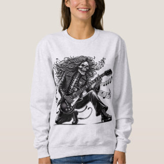 Dynamic Skeleton Rockstar Spelar Electric Guitar T Shirt