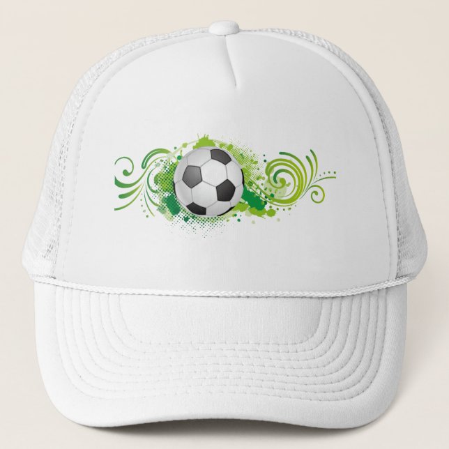 Dynamic Soccer Ball Grönt Swirl Trucker Cap Keps (Framsida)