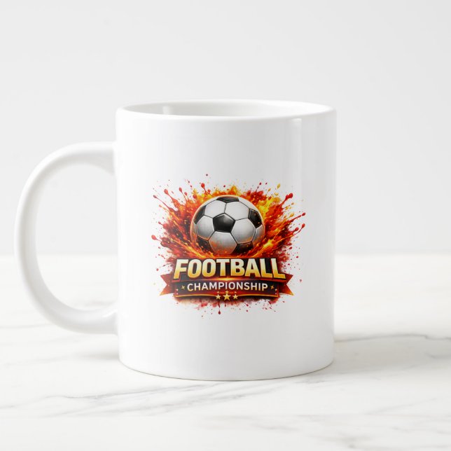 Dynamic Soccer Design with Flames and Action Jumbo Mugg (Vänster)