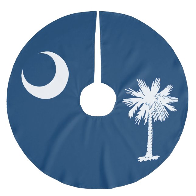 Dynamic South Carolina Statlig flagga Graphic på e Julgransmatta Borstad Polyester (Framsidan)