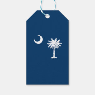 Dynamic South Carolina Statlig flagga Graphic på e Presentetikett