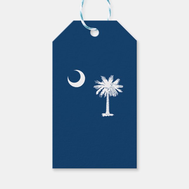 Dynamic South Carolina Statlig flagga Graphic på e Presentetikett (Framsidan)