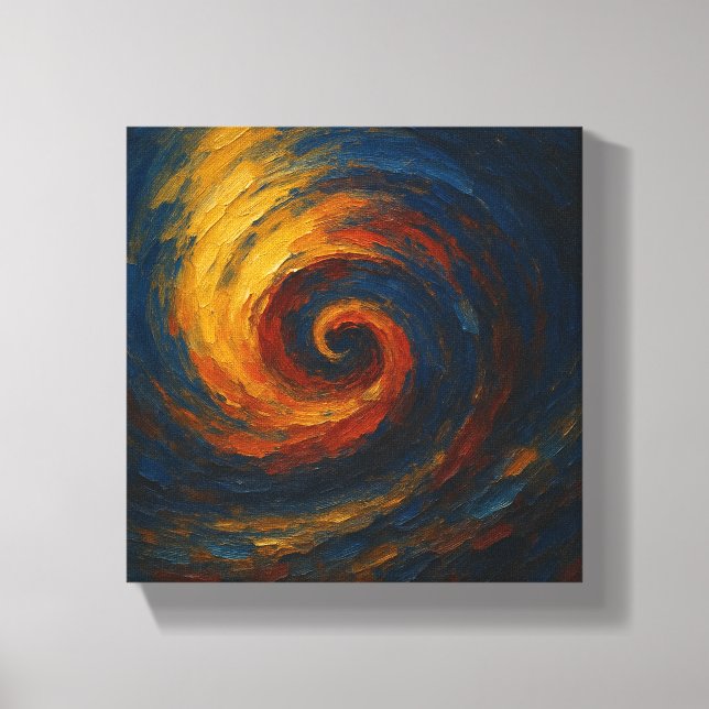 Dynamic Spiral Vortex - Abstrakt Energy Canvastryck (Framsida)