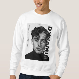 Dynamic Stil - Monochrome Porträtt Design Lång Ärmad Tröja
