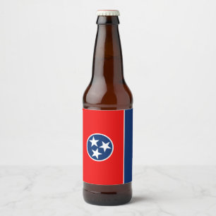 Dynamic Tennessee Statlig flagga Graphic på en Ölflaska Etikett