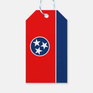 Dynamic Tennessee Statlig flagga Graphic på en Presentetikett