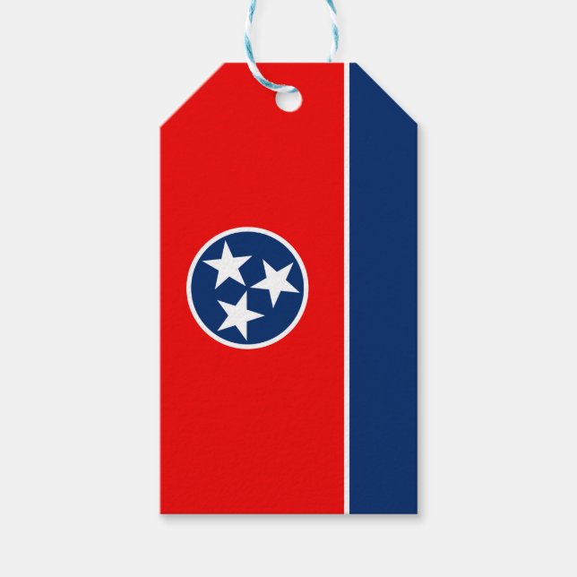 Dynamic Tennessee Statlig flagga Graphic på en Presentetikett (Framsidan)