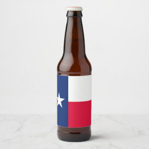Dynamic Texas Statlig flagga Graphic på en Ölflaska Etikett