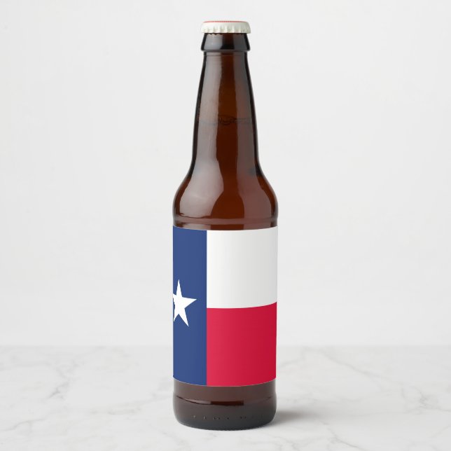 Dynamic Texas Statlig flagga Graphic på en Ölflaska Etikett (Framsida)