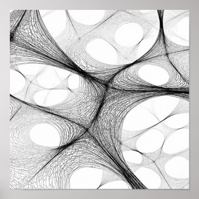 Dynamic Warp Field Decoupage Template Line Art Poster (Framsidan)