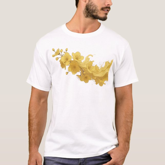 Dynamisk ABSTRAKT BLOMMA Stilfullt Statement T Shirt (Framsida)