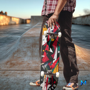 Dynamisk Abstrakt - fetstilt geometriskt uttryck Mini Skateboard Bräda 18,5 Cm