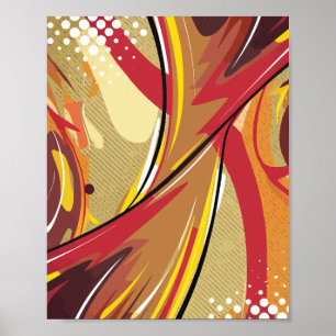 Dynamisk Abstrakt i varma toner Poster