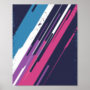 Dynamisk Abstrakt Line Art med Vibrant Färg Poster