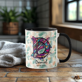 Dynamisk Abstrakt Monogramm Kopp - D för Daniel