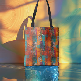 Dynamisk Abstrakt Personlig Totebag Initialer Tygkasse